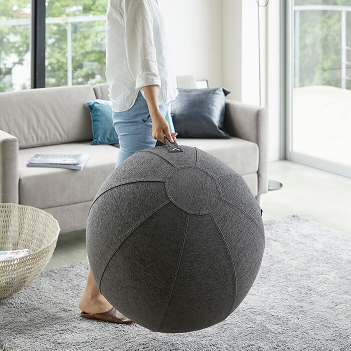 Vivora シーティングボール ルーノ シェニール チャコールグレー 1個