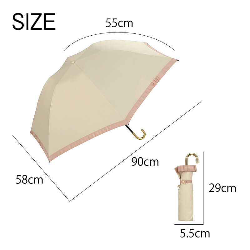 Wpc.折りたたみ日傘 遮光バードケージリムリボンmini サイズ