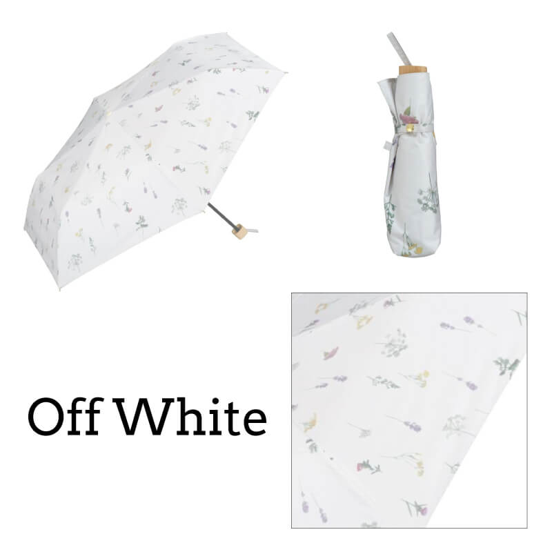 Wpc. 折りたたみ日傘 遮光ボタニカmini　オフホワイト